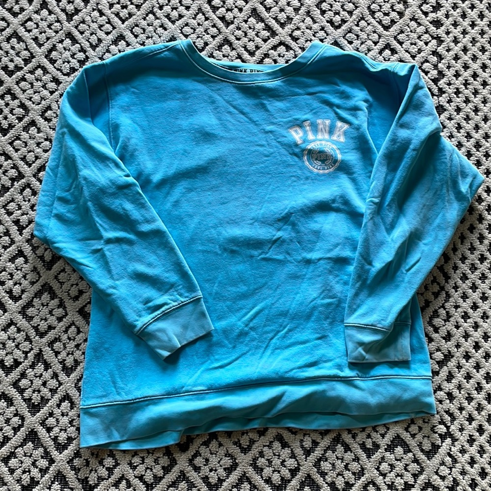 Light Blue, PINK Victoria Secret Sweatshirt, Oversized Look